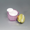 20 g en stock Pink Fasion Design Gold Contenedor de plástico vacío Jarra de crema acrílica negra para envases de cuidado de la piel